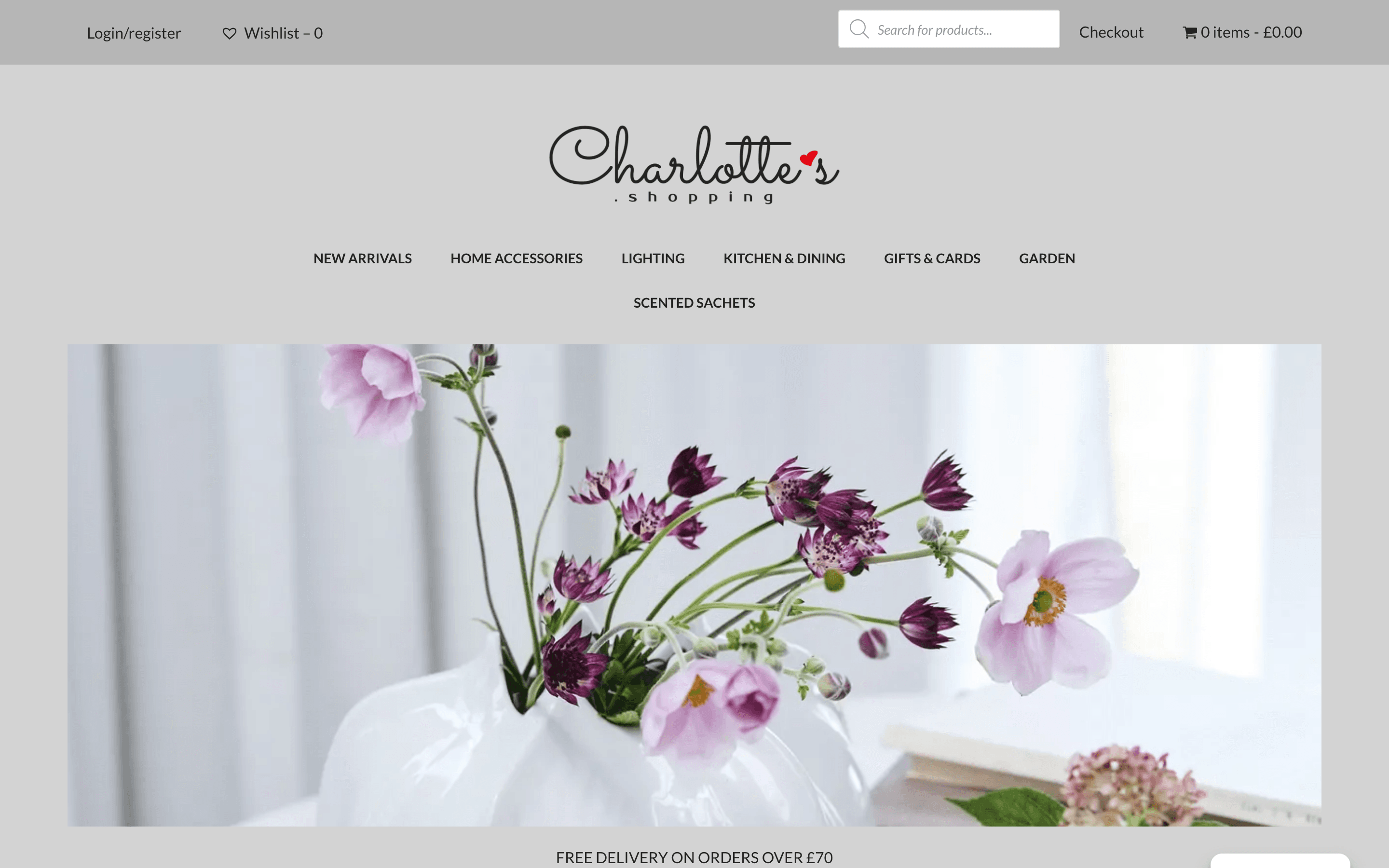 Charlotte's Shopping homepage