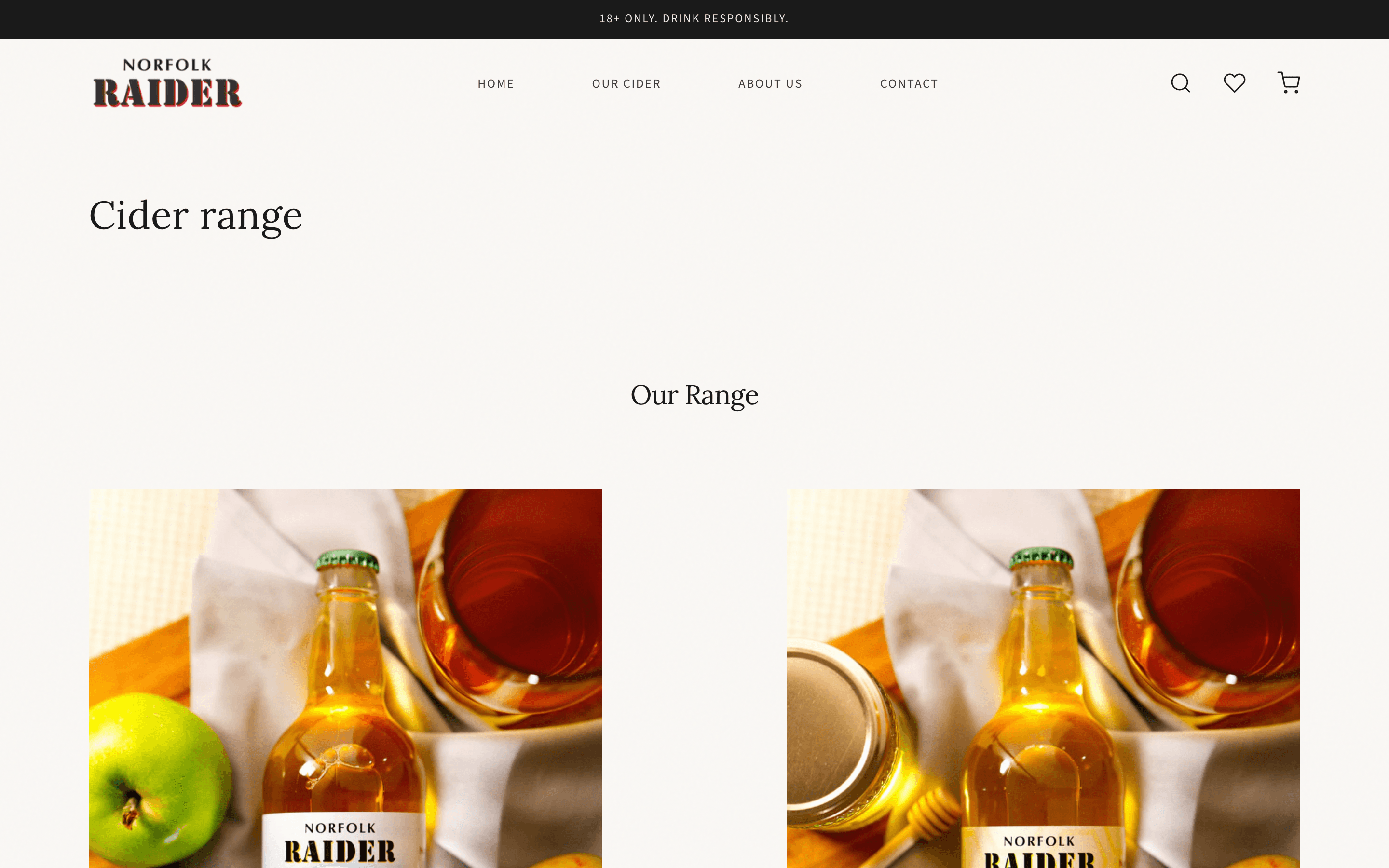 Norfolk Raider Cider range page