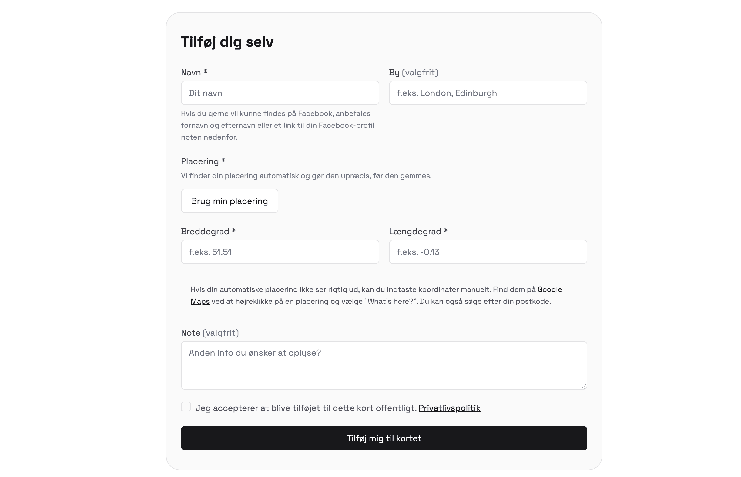 Danskerkortet add yourself form